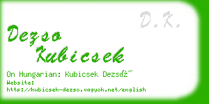 dezso kubicsek business card